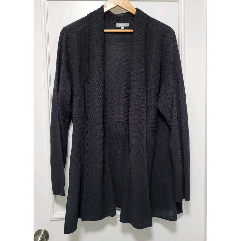Habitat Black Lightweight Mid Length Open Cardigan Sweater 2X - Picture 1 of 9